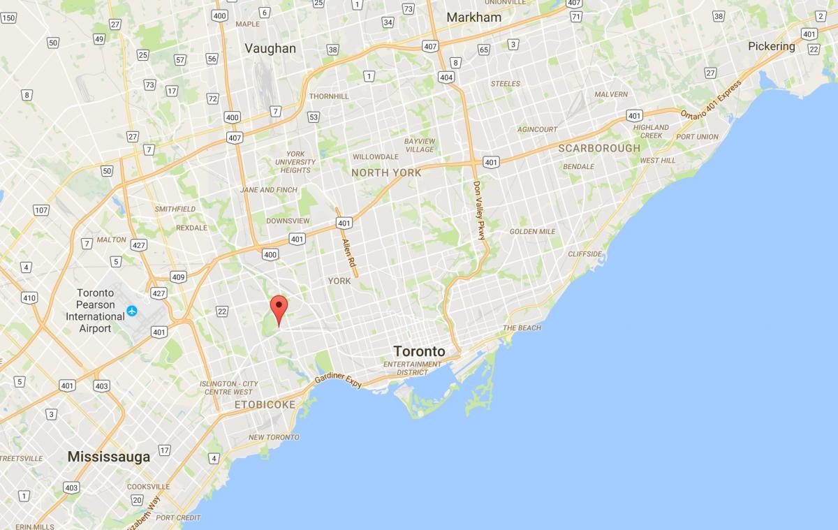 Kaart van Lambton district van Toronto
