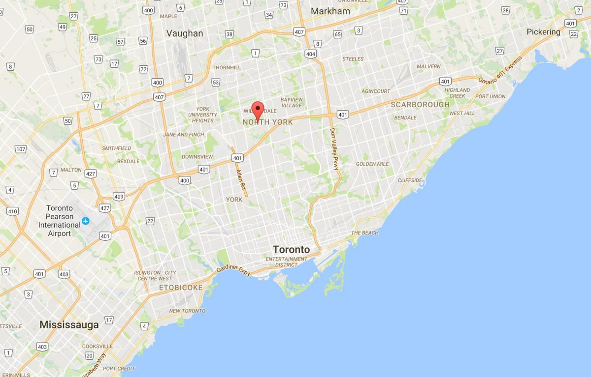 Kaart van Lansing district van Toronto