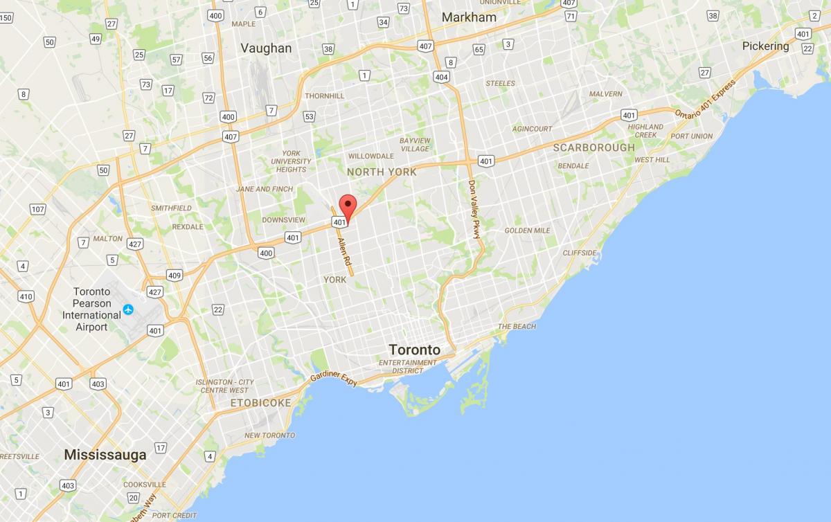 Kaart van Lawrence Manor district van Toronto