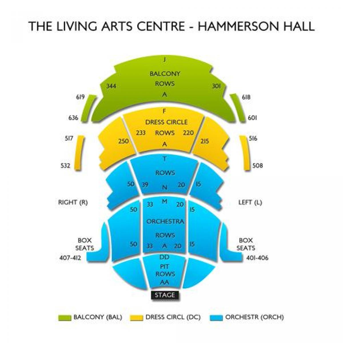 Kaart van Living Arts Centre Hammerson hall