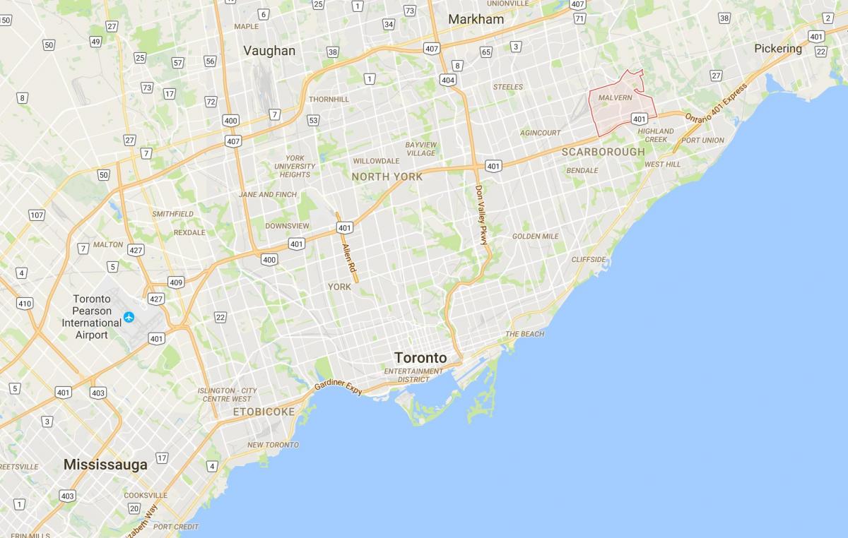 Kaart van Malvern district van Toronto