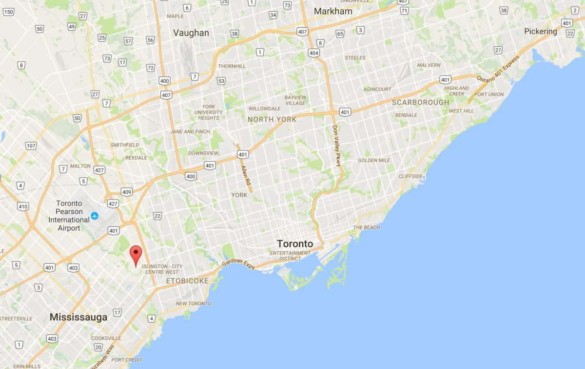 Kaart van het Markland Hout district van Toronto
