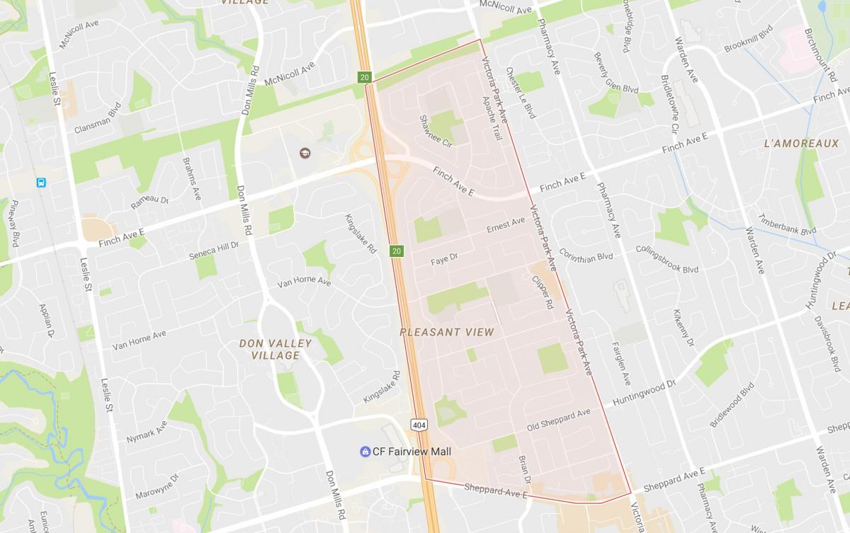 Kaart van Aangenaam Uitzicht buurt van Toronto