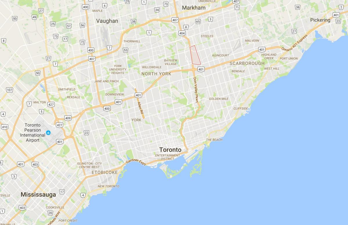 Kaart van Pleasant View district van Toronto