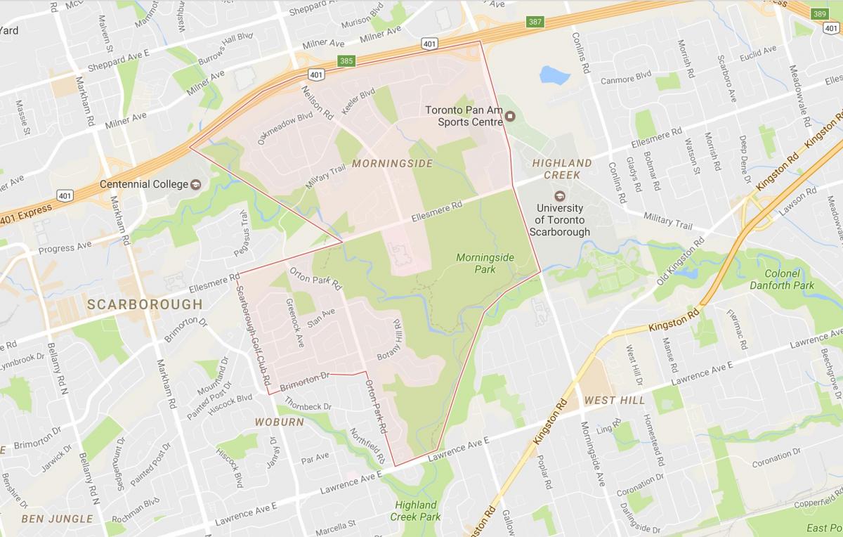 Kaart van Morningside buurt van Toronto