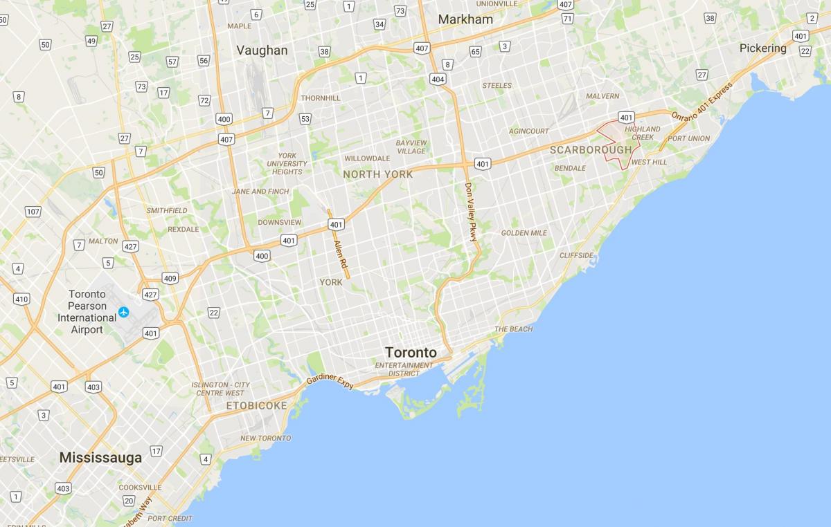 Kaart van Morningside district van Toronto
