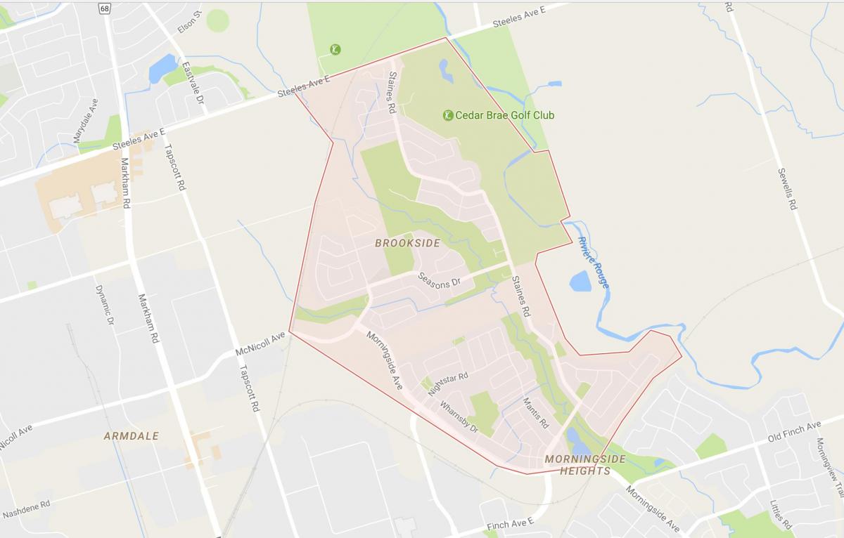 Kaart van Morningside Heights buurt van Toronto