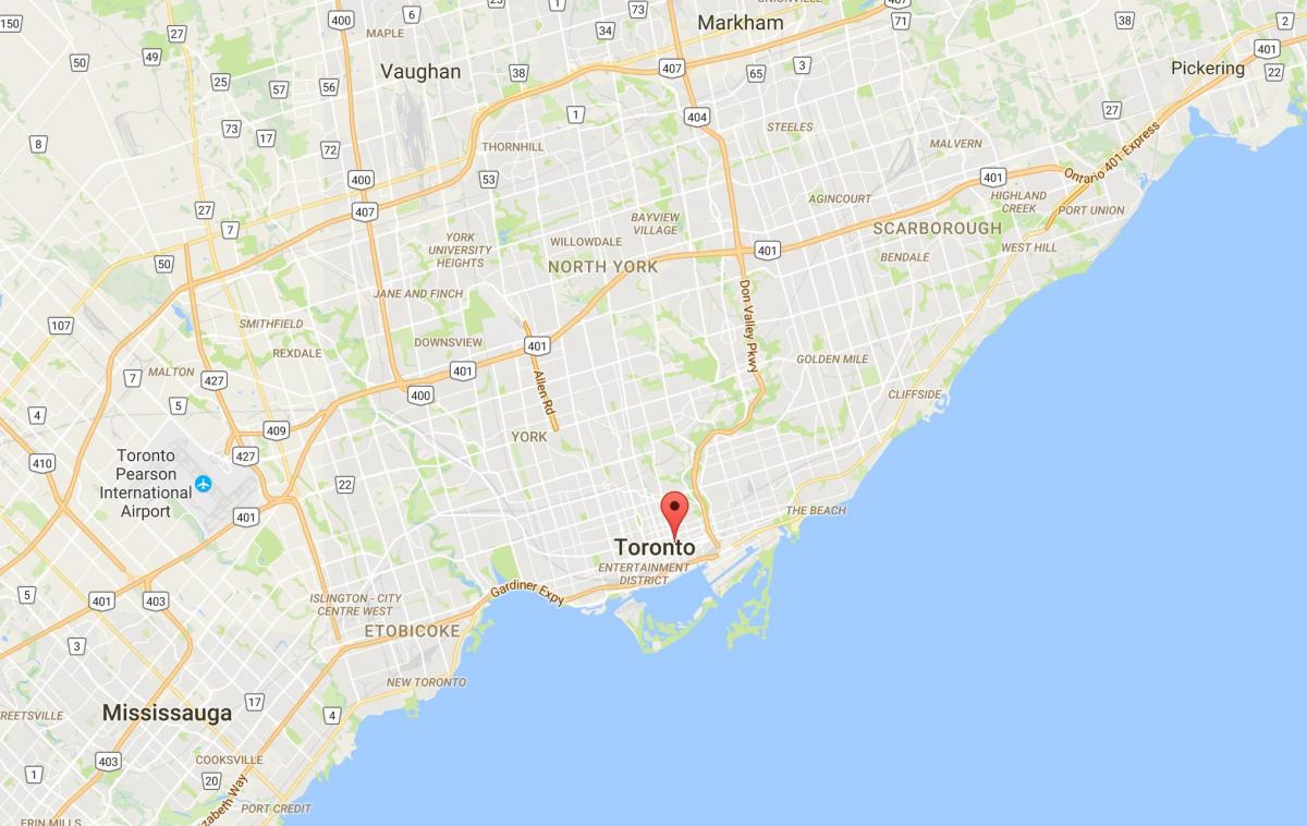 Kaart van Moss Park district van Toronto