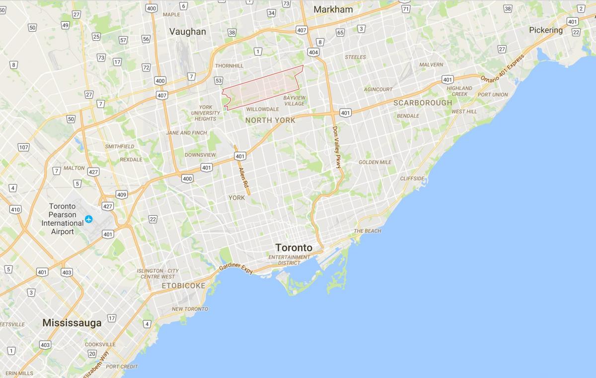 Kaart van Newtonbrook district van Toronto