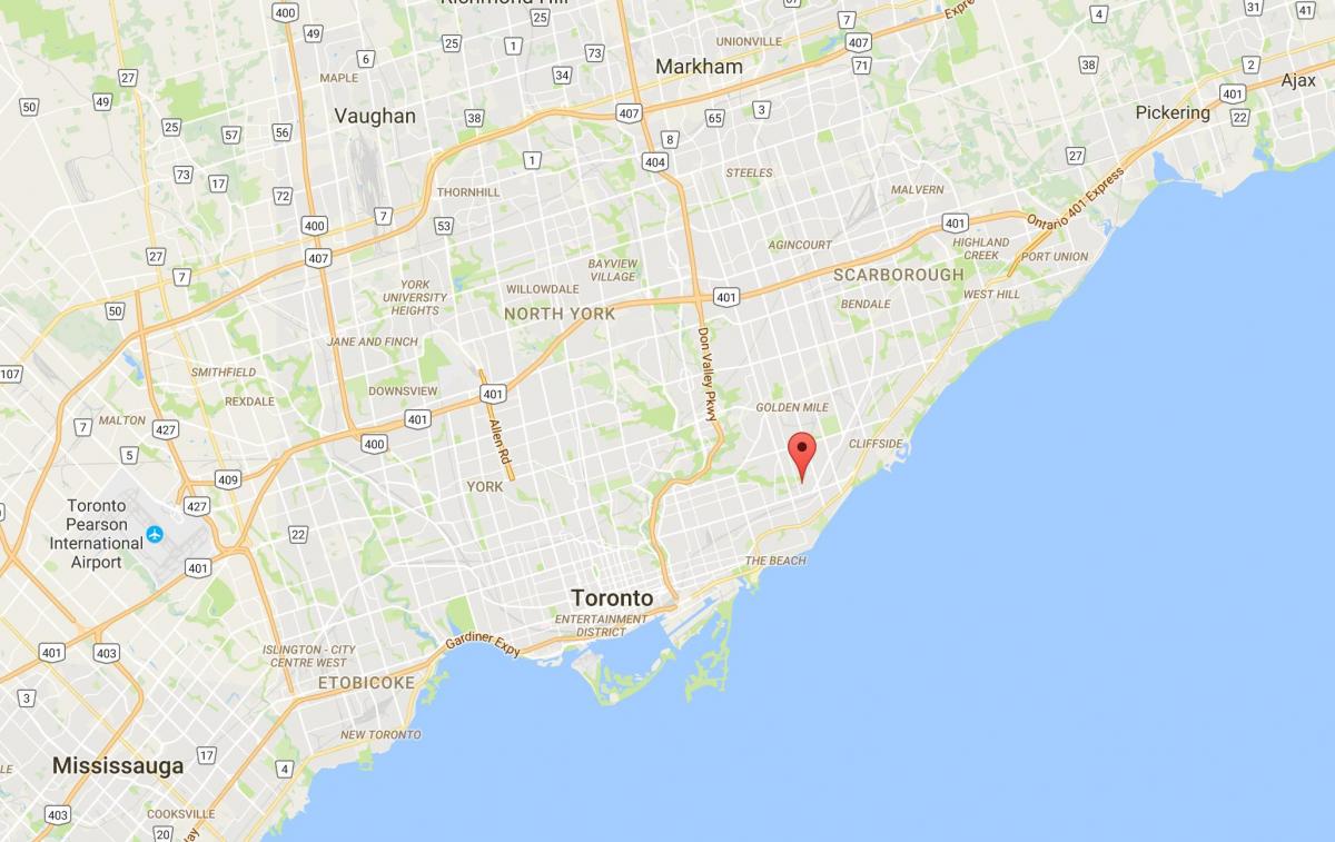 Kaart van Oakridge district van Toronto