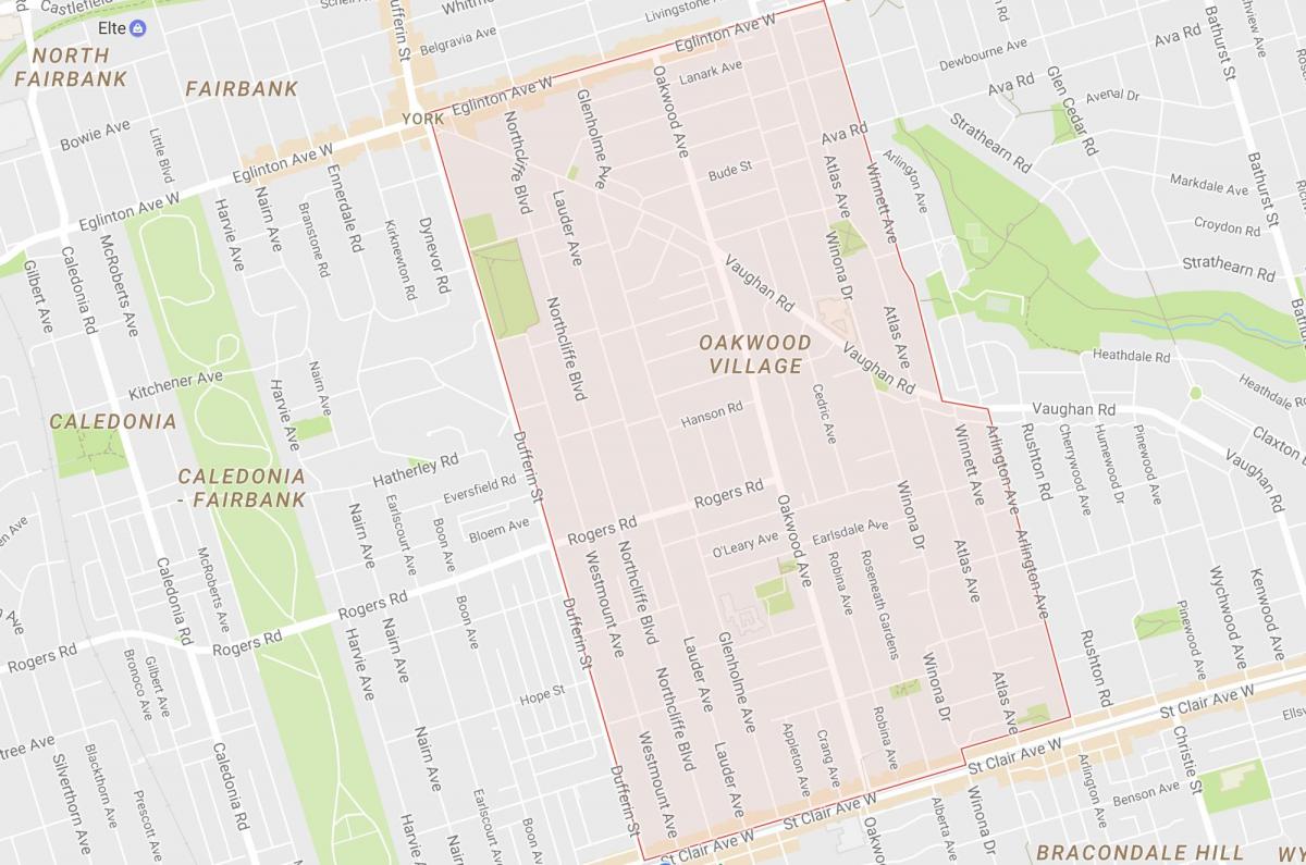 Kaart van Oakwood–Vaughan in de buurt van Toronto