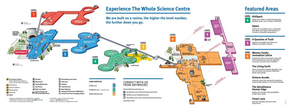 Kaart van Ontario science center