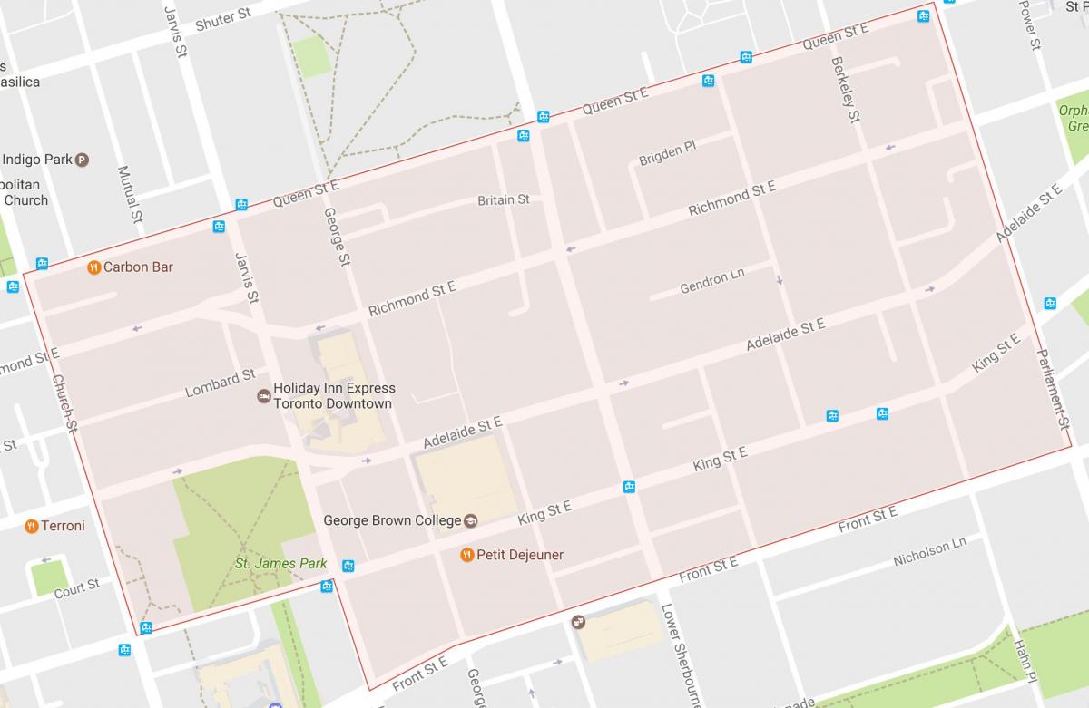 Kaart van de Oude Binnenstad van wijk Toronto
