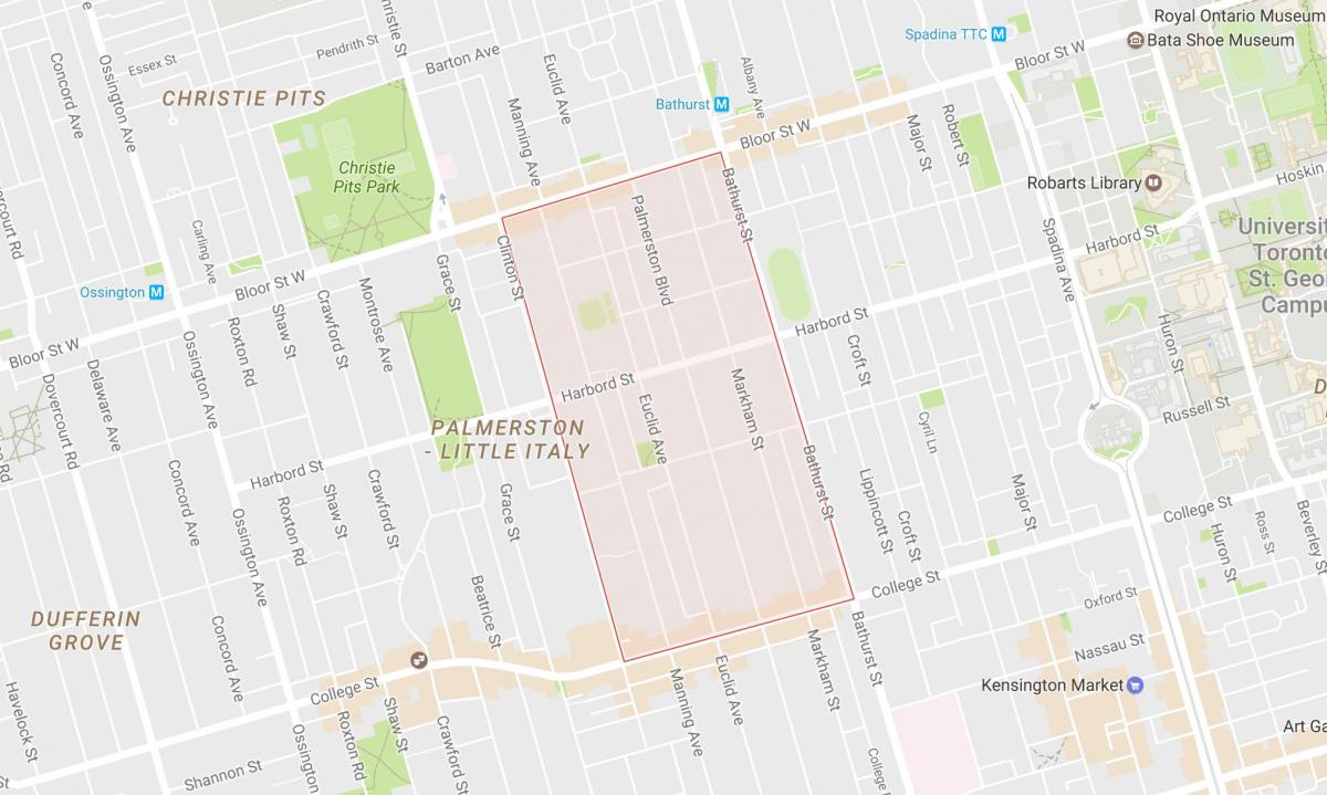 Kaart van Palmerston buurt van Toronto