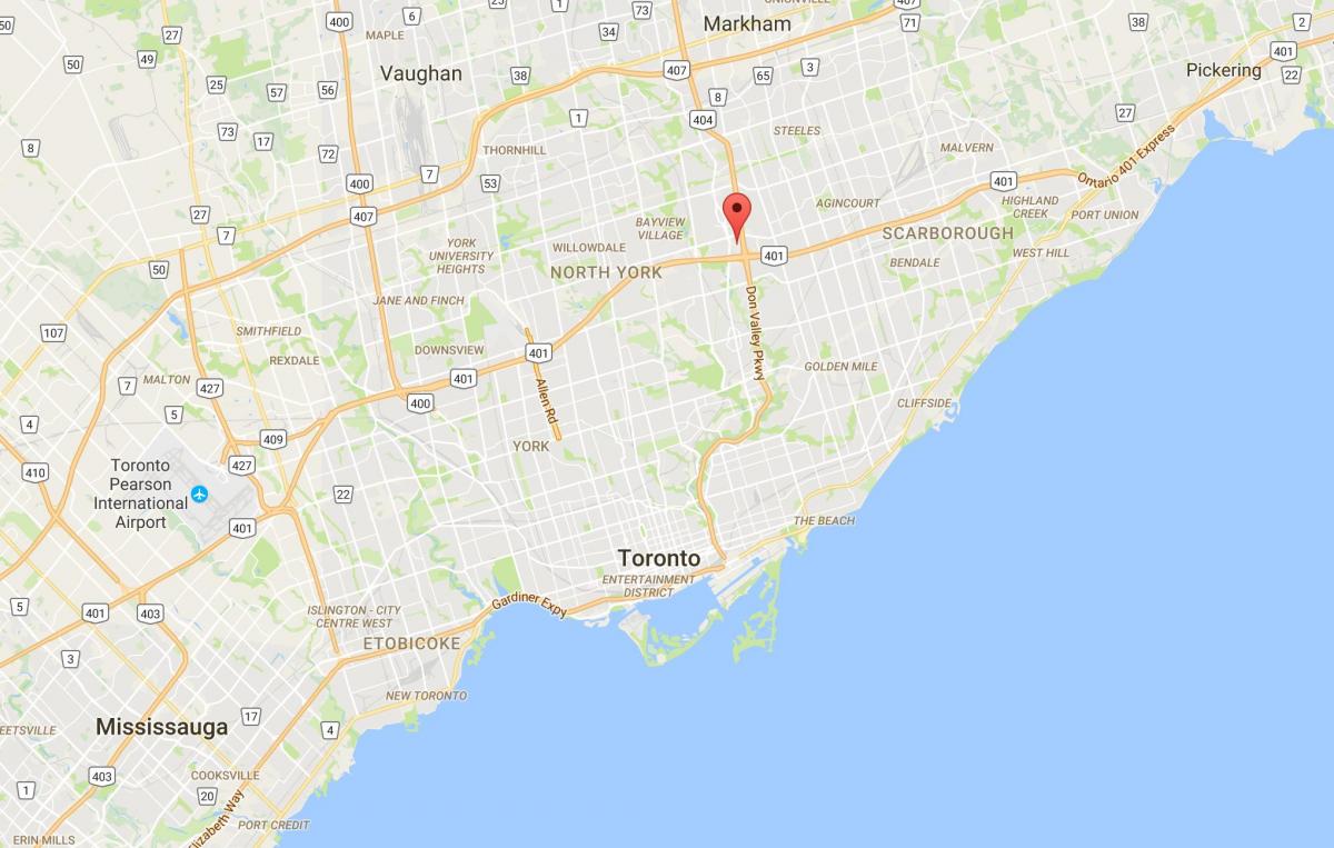 Kaart van Parkway Forest district van Toronto