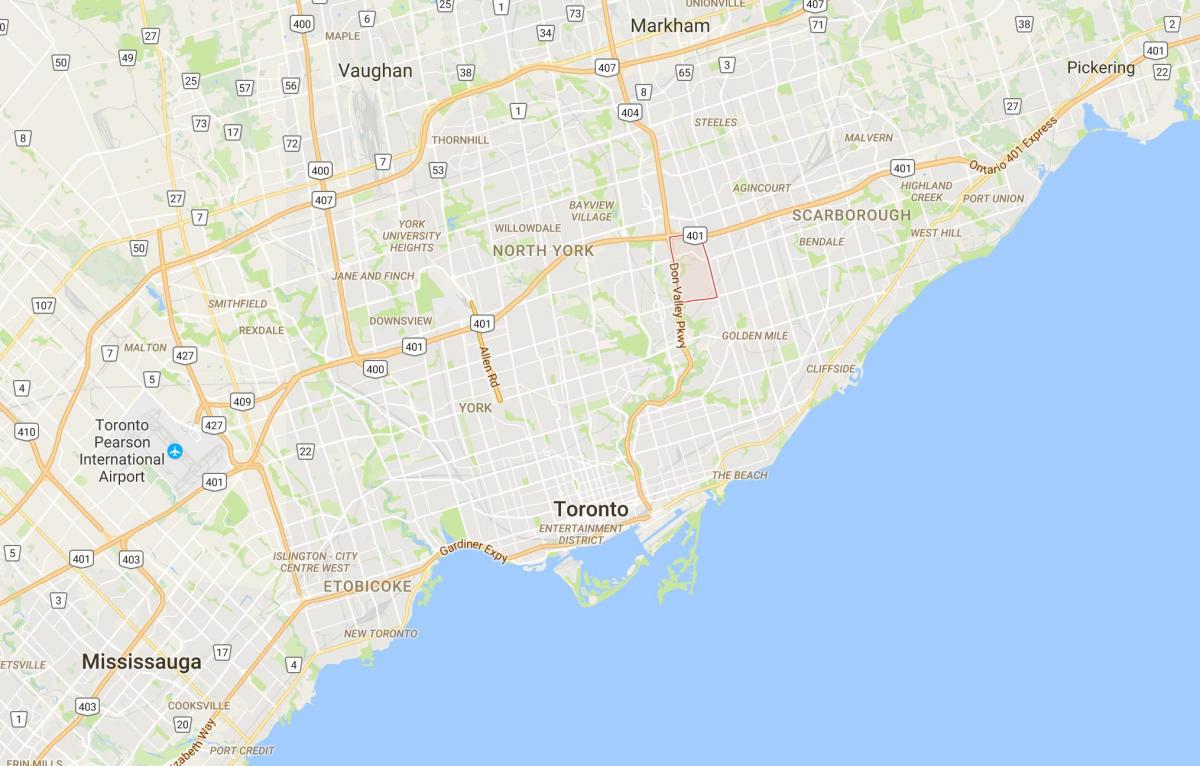 Kaart van Parkwoods district van Toronto