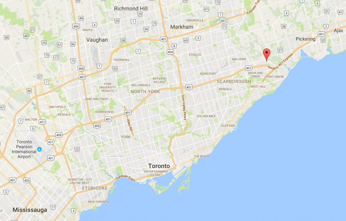 Kaart van Rouge district van Toronto
