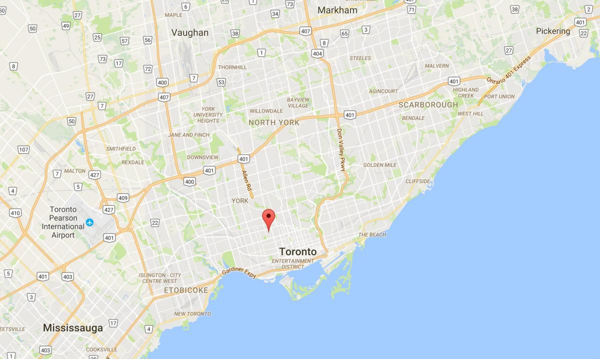 Kaart van Seaton Dorp district van Toronto