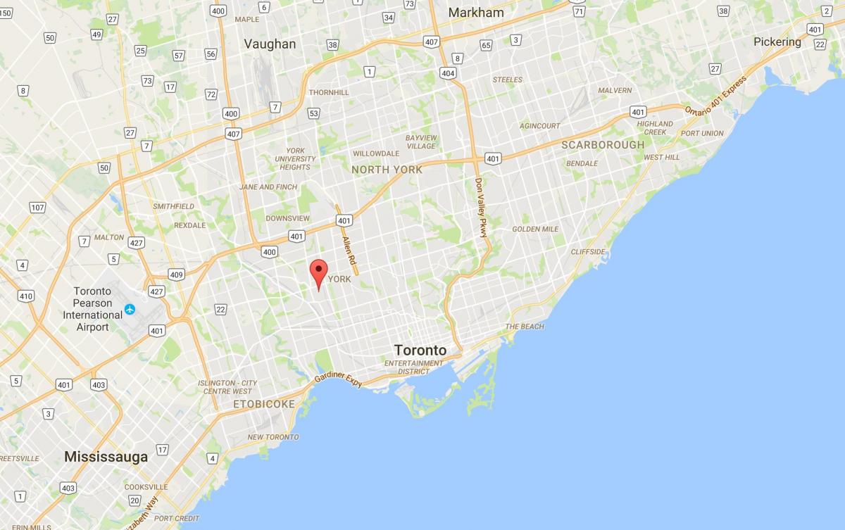 Kaart van Silverthorn district van Toronto