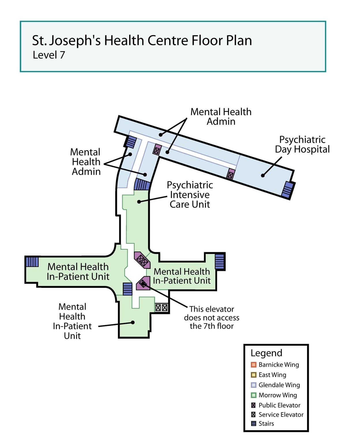 Kaart van St. Joseph ' s Health centre Toronto niveau 7
