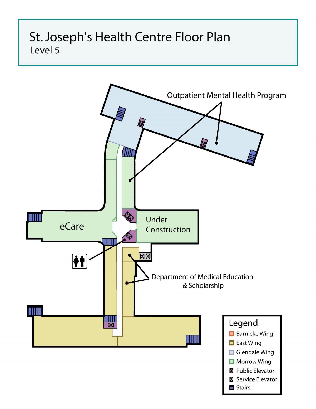 Kaart van St. Joseph ' s Health centre Toronto niveau 5