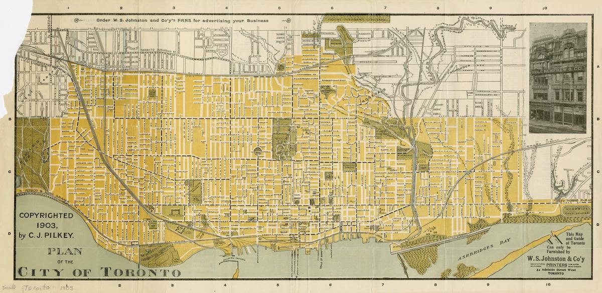 Kaart van de stad van Toronto 1903