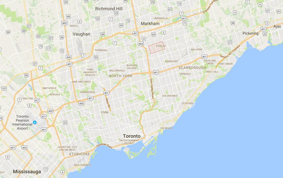 Kaart van Steeles district van Toronto