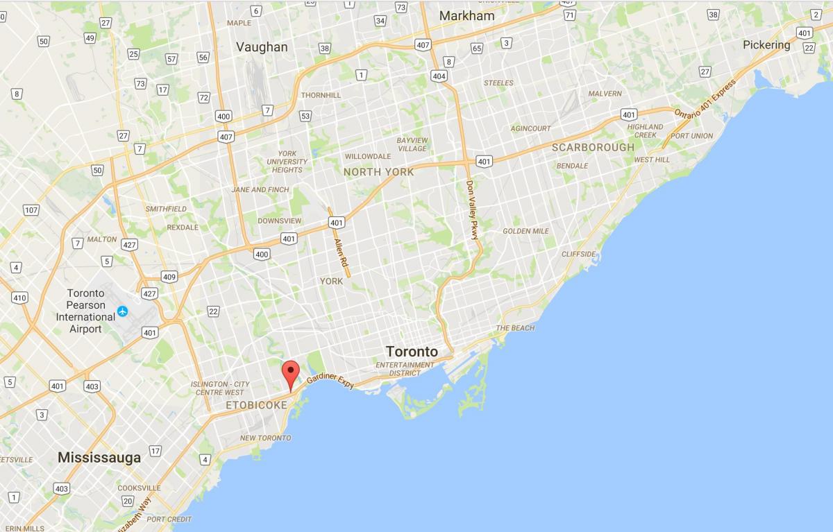Kaart van Stonegate-Queensway district van Toronto