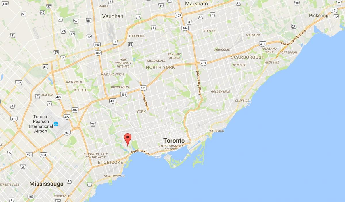 Kaart van Swansea district van Toronto