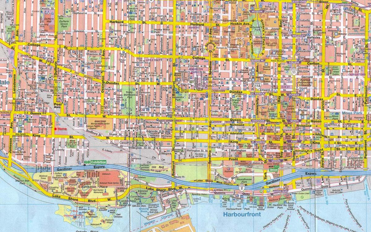 Kaart van de Stad Toronto Canada