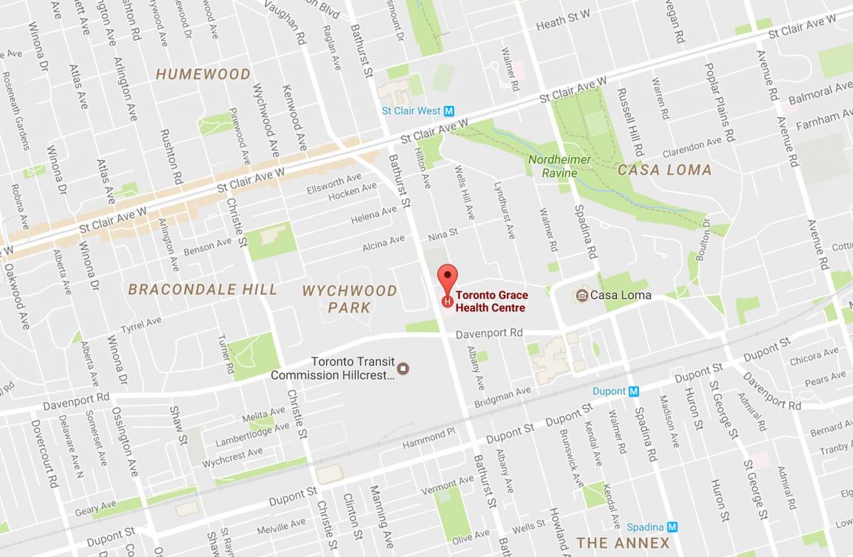 Kaart van Toronto Genade Health Centre