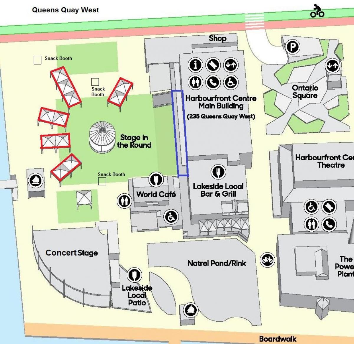 Kaart van Toronto Harbourfront Centre