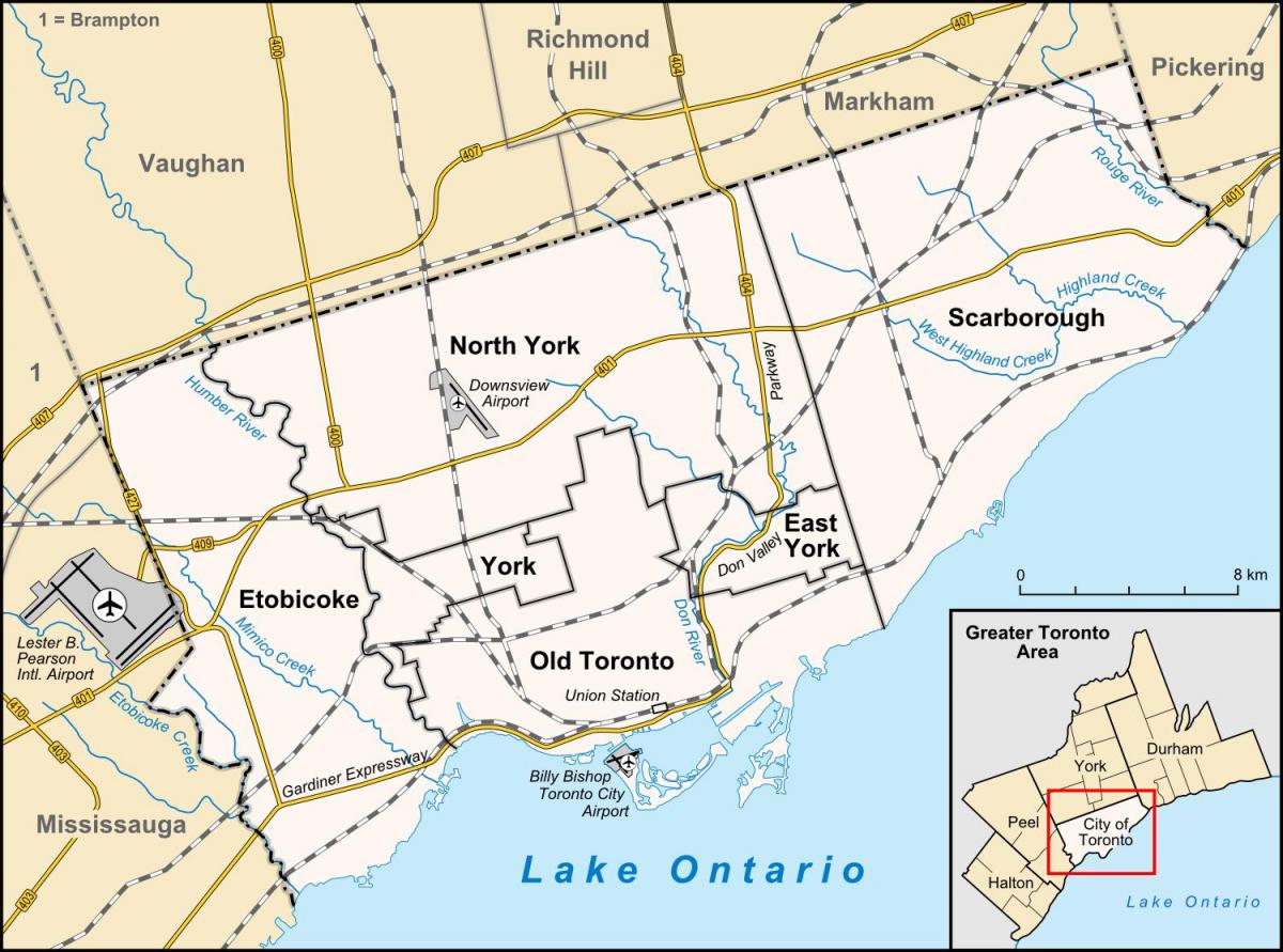 Kaart van Toronto