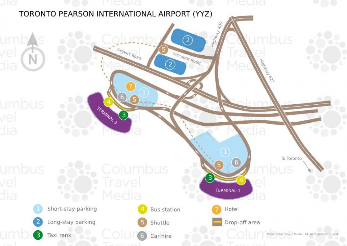 Kaart van de luchthaven Toronto Pearson