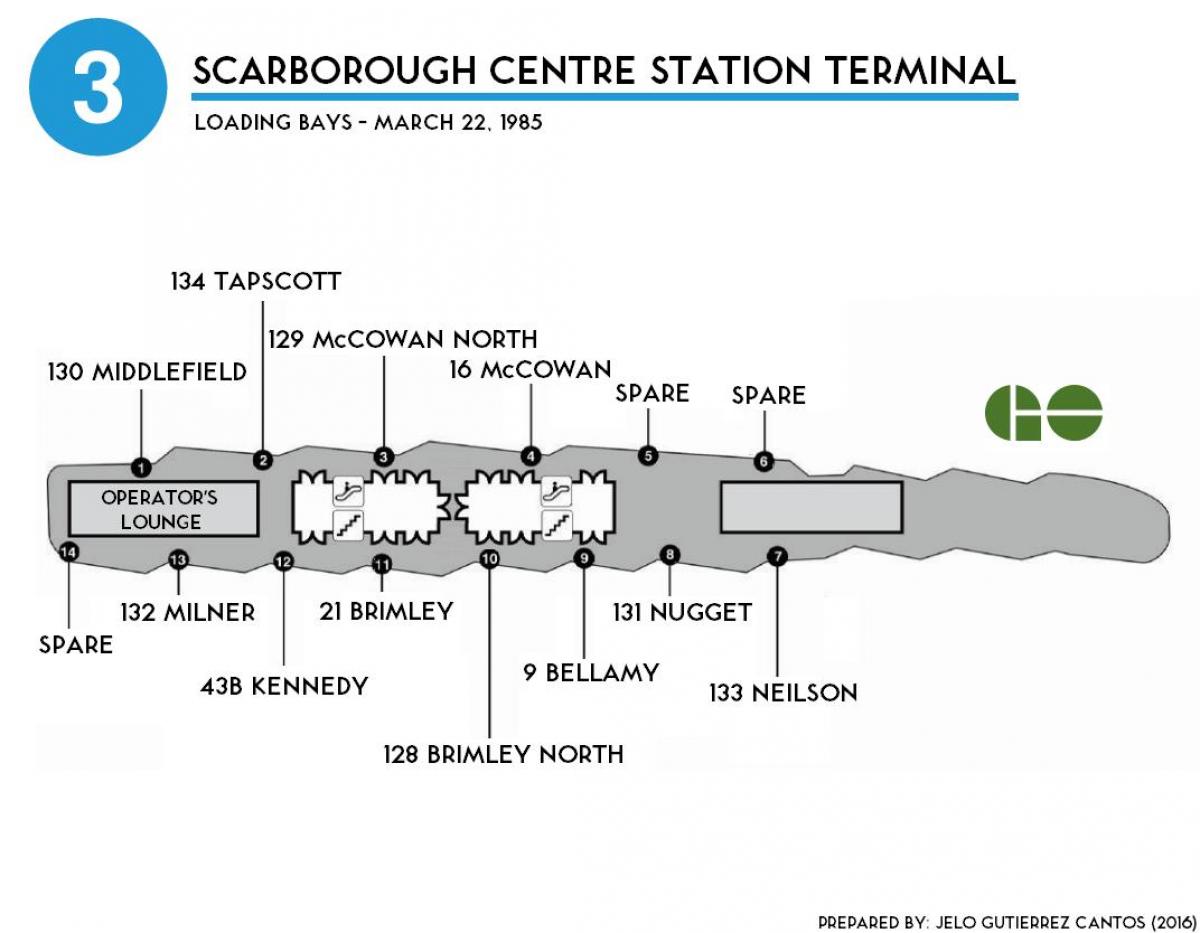 Kaart van Toronto Scarborough centre station terminal