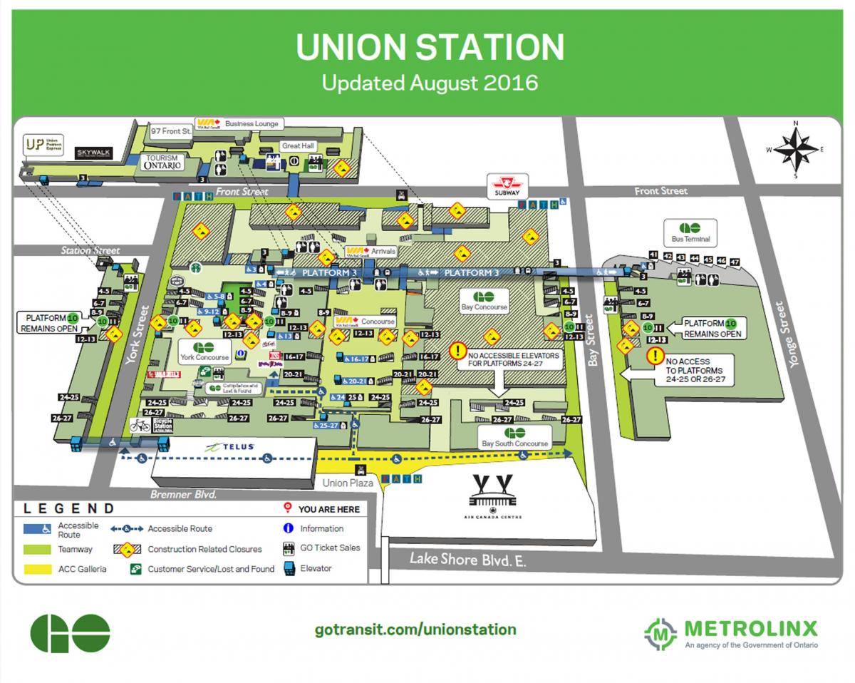 Kaart van Toronto Union