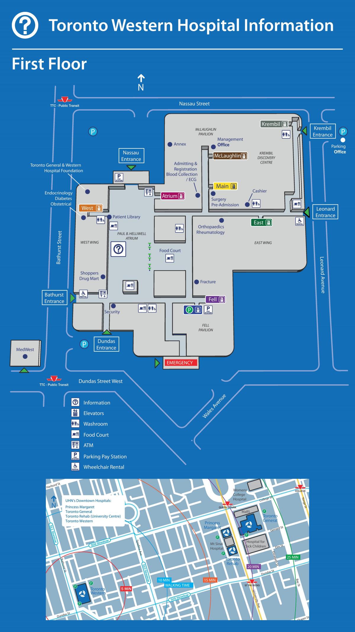 Kaart van Toronto Western Hospital