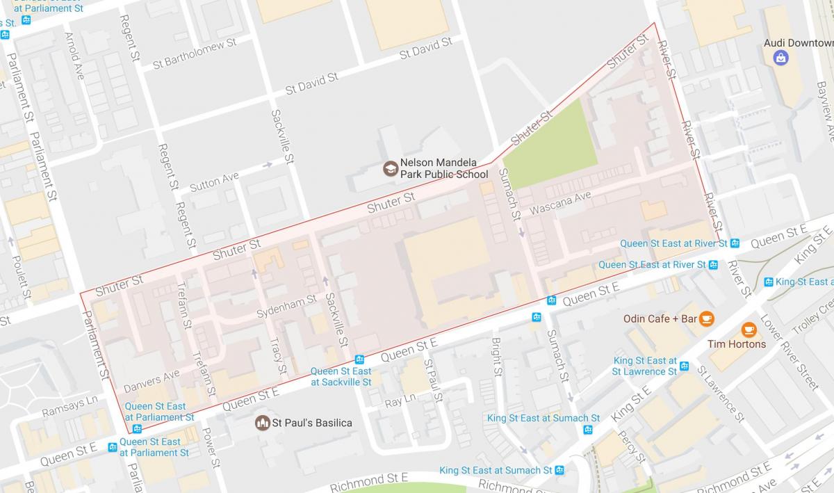 Kaart van Trefann Hof buurt van Toronto