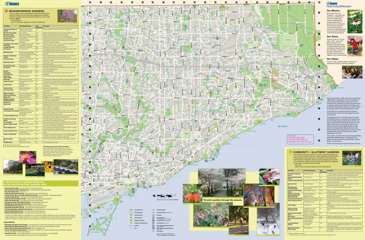 Kaart van tuinen Toronto east