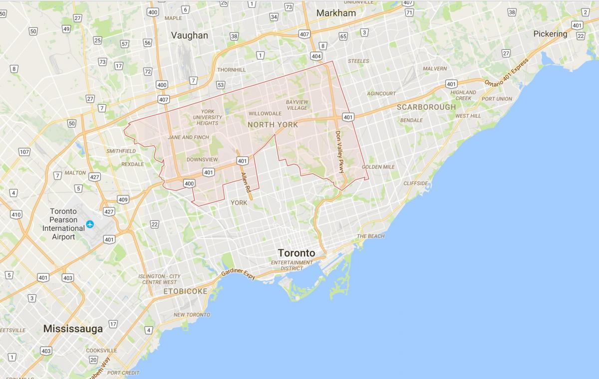 Kaart van Uptown Toronto district van Toronto