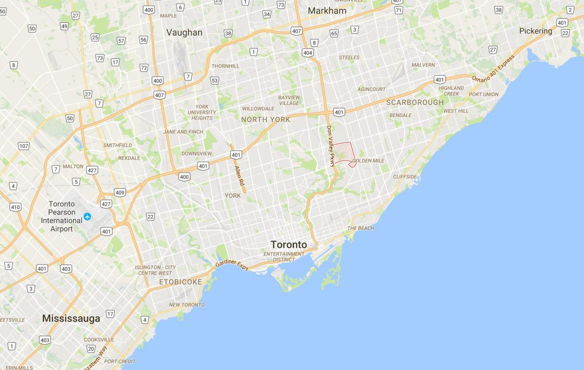 Kaart van Victoria Village district van Toronto