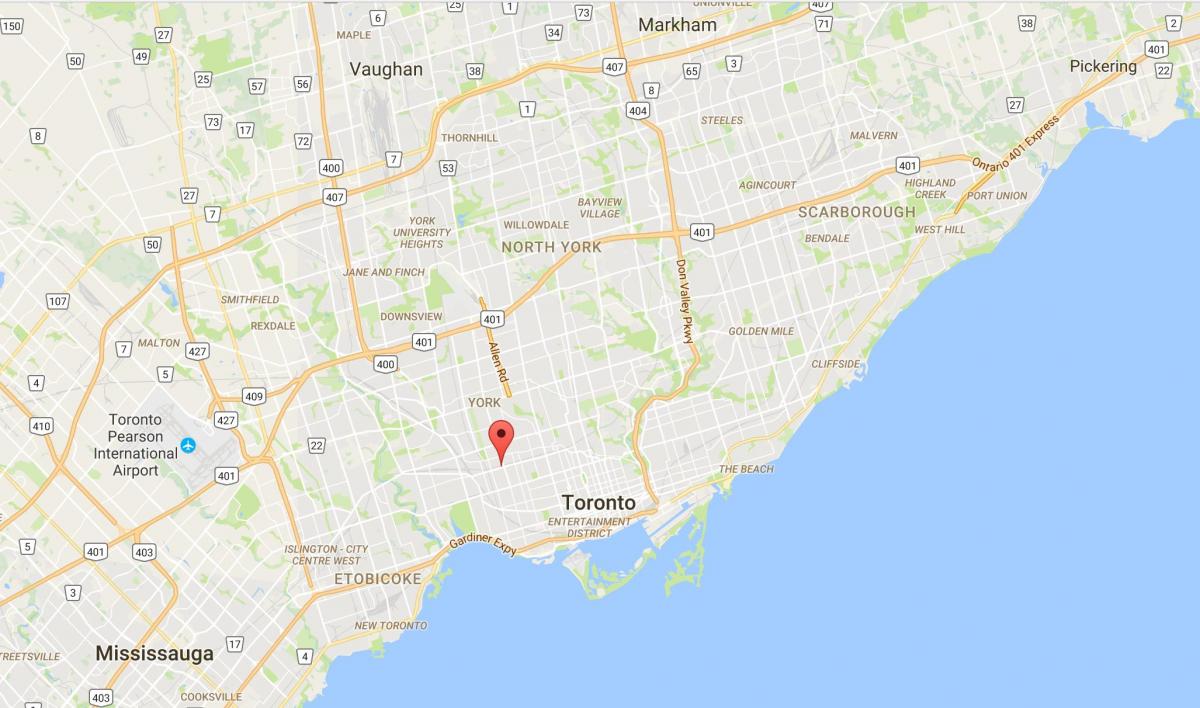 Kaart van Wallace Emerson district van Toronto