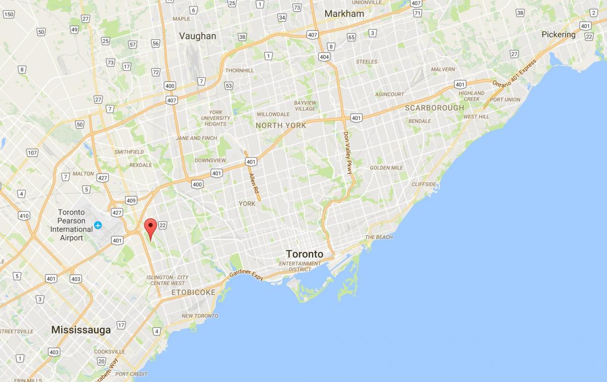 Kaart van West-Deane Park district van Toronto