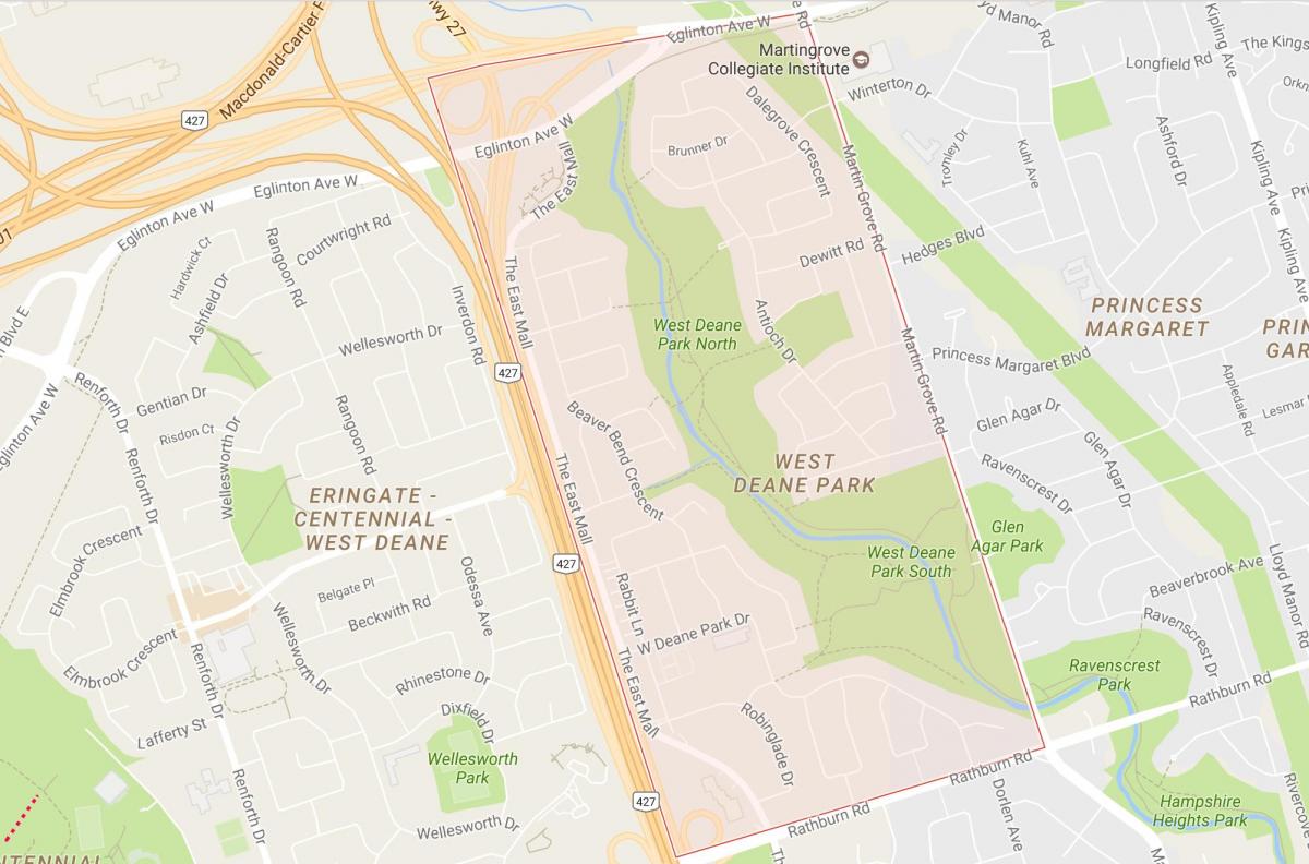 Kaart van West-Deane Park in Toronto