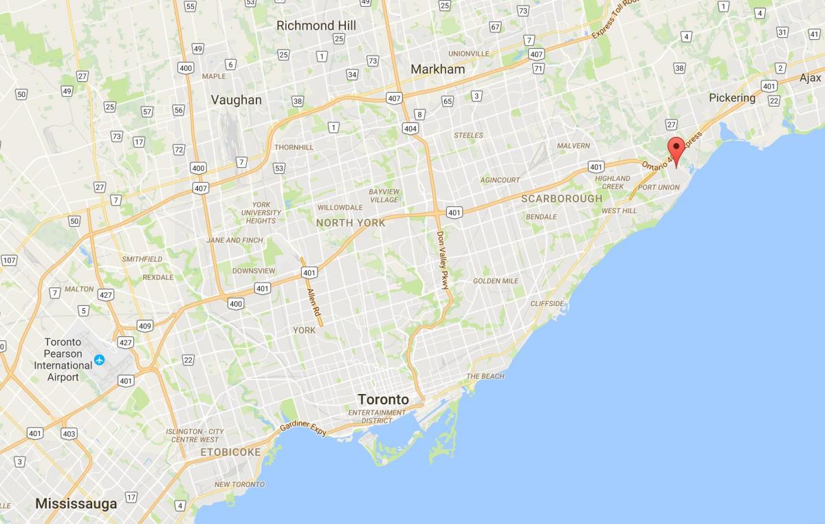 Kaart van West-Rouge district van Toronto