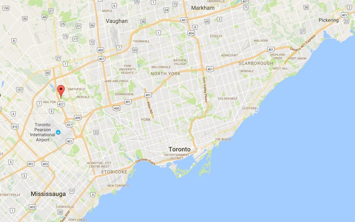Kaart van de Wijk district van Toronto