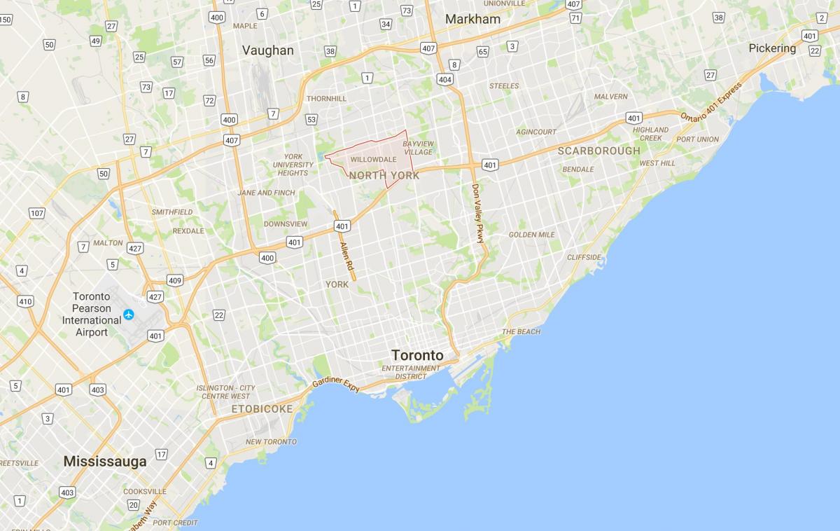 Kaart van Willowdale district van Toronto