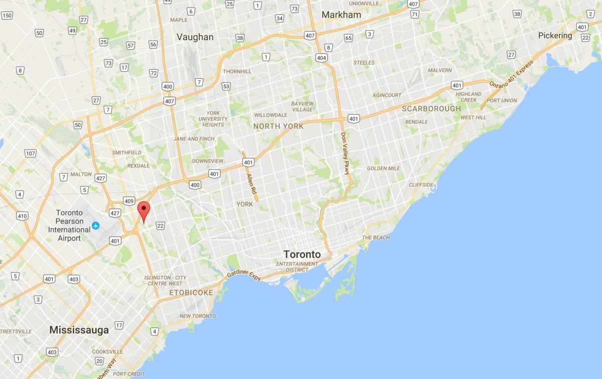 Kaart van Willowridge district van Toronto