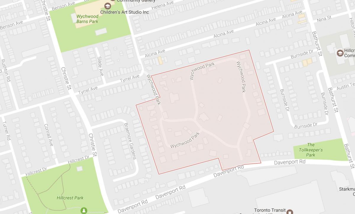 Kaart van Wychwood Park in Toronto