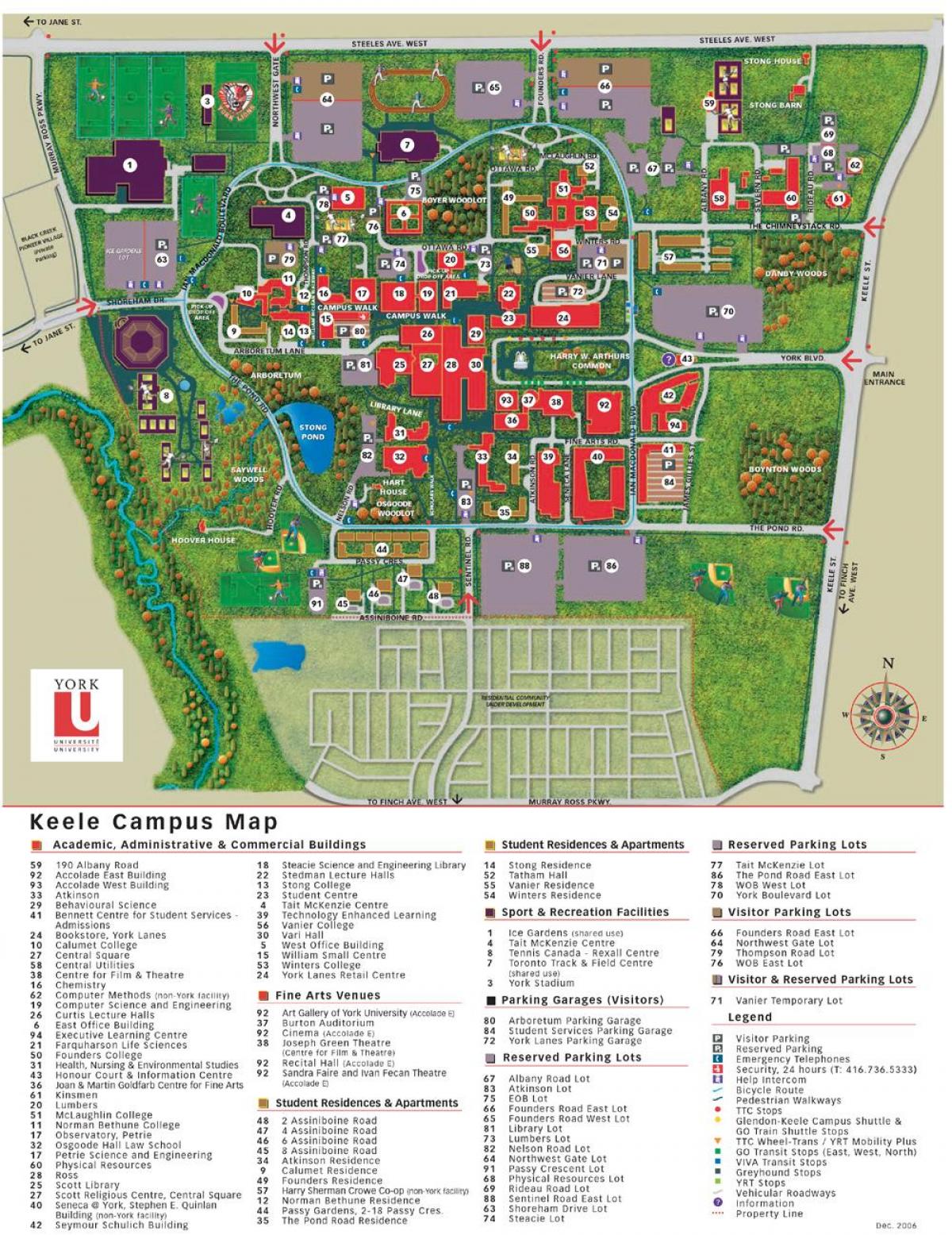 Kaart van York keele university campus